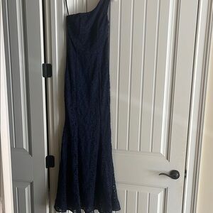Elegant Navy One-Shoulder Dress